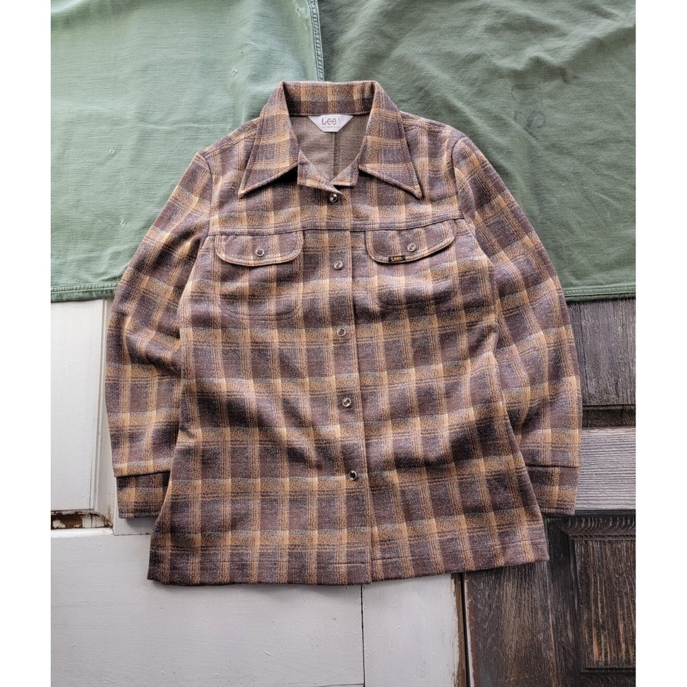 Vintage 1970s Lee Riders Polyester Women's Western Snap Blouse Shirt M